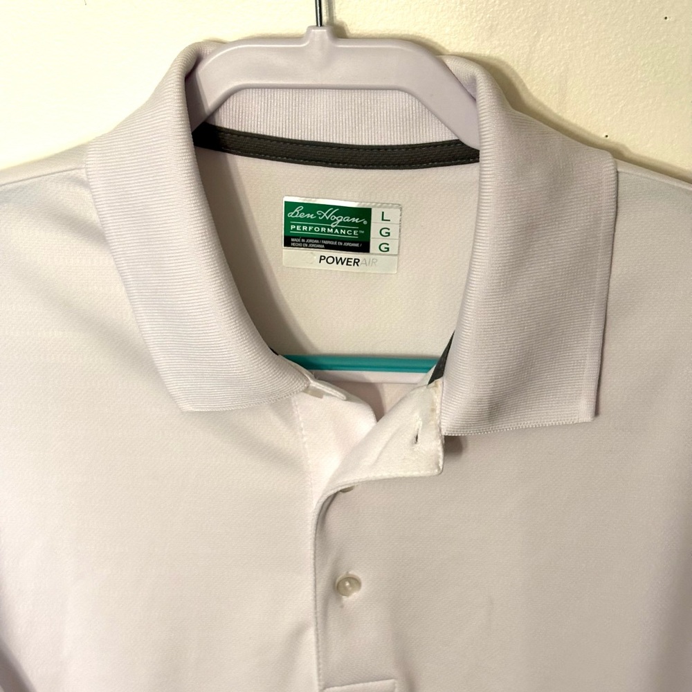 💖Ben Hogan Performance White Polo Shirt. Size L. EUC. - Picture 3 of 8